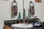 Black Bear Lodge, 2nd Master Bedroom Bath Sink Decor